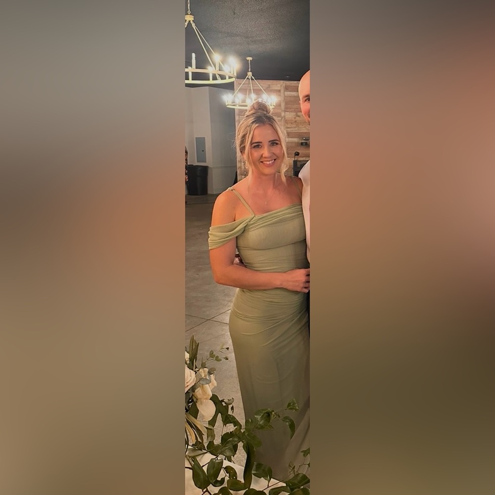 Sage Green Off-Shoulder Maxi Dress